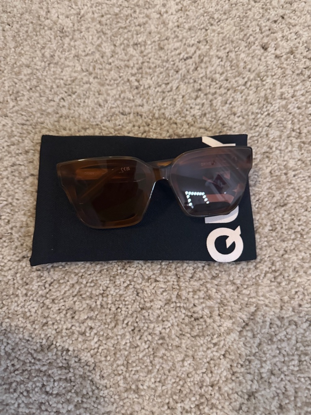 Quay Australia Brown Tortoiseshell Oversized Square Sunglasses